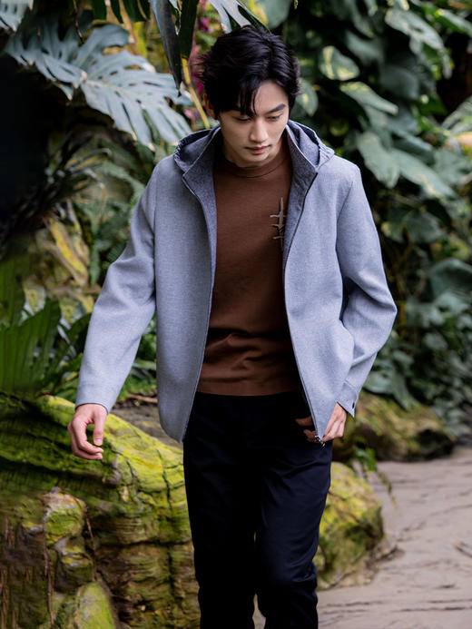 callisto丁香灰千鸟格连帽夹克 SSFEJ025C 商品图1