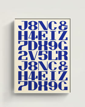 伽罗 JALO 挂画-现代家居画-蓝色字母 P311（预计10天内发货）