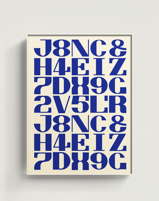 伽罗 JALO 挂画-现代家居画-蓝色字母 P311（预计10天内发货） 商品图0