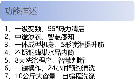 TCL 10公斤 一级变频 超宽不锈钢蜂巢水晶内筒 95°热力清洁滚筒洗衣机TG-V100B芭蕾白--CQXBL 商品图1