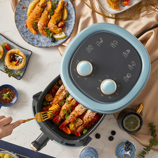 【小程序】小熊空气炸锅 QZG-E12W5 蓝灰色 机械式控制 商品图6