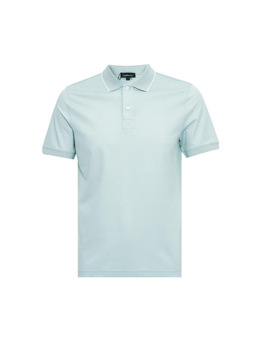 callisto浅绿丝长绒棉提花翻领T恤  SRTSS056C 商品图3