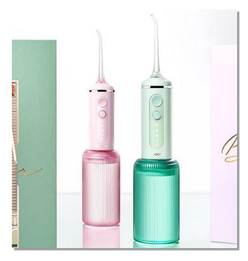 【团购展示】素士便携式冲牙器W3F 粉/绿 商品图0