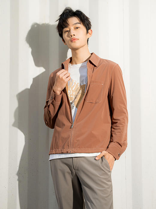 callisto卡其微泡纹理翻领夹克  SRFEJ015Y 商品图2