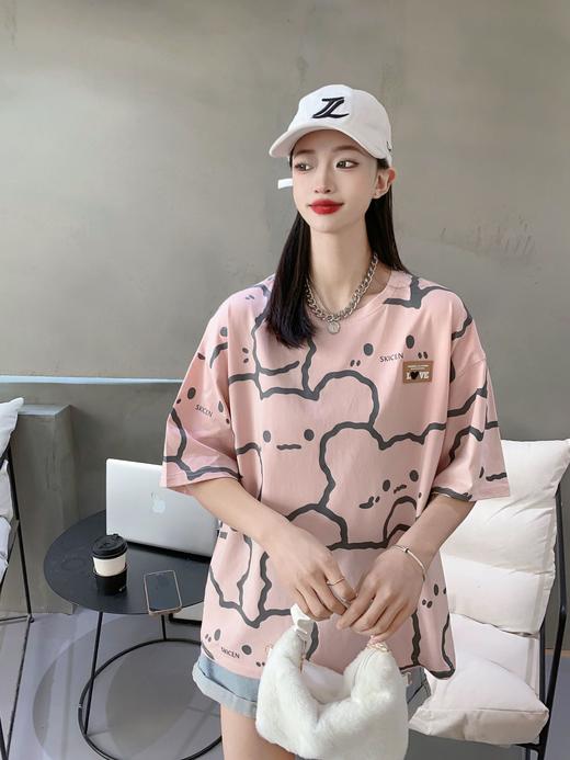 2023新款休闲宽松圆领半袖上衣4.9版 商品图4