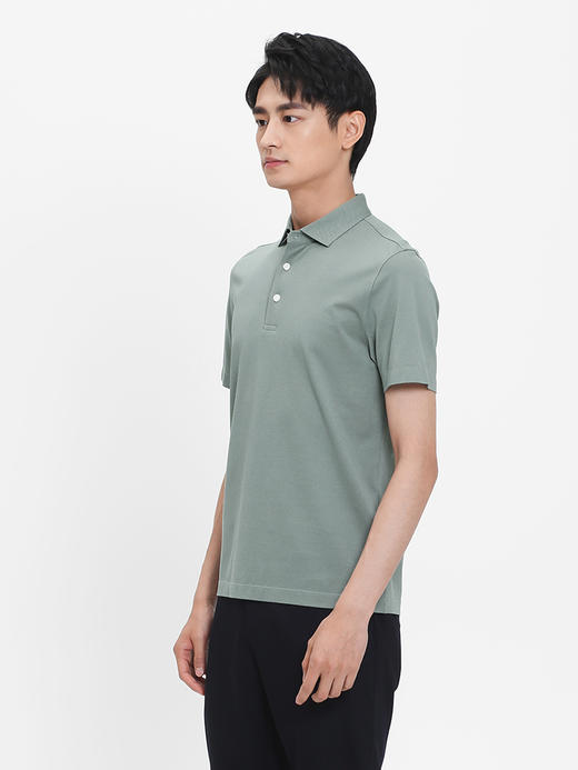 callisto绿色丝棉翻领T恤  SRTSS060C 商品图1