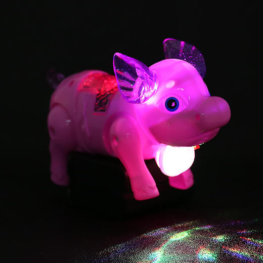 【新款儿童牵绳小猪】新款升级投射灯 猪八戒背媳妇音乐电动走路地摊热卖玩具 商品图3