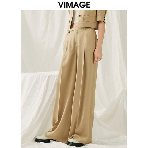 VIMAGE纬漫纪夏季新款高腰宽松显瘦休闲裤V1905527 商品图2