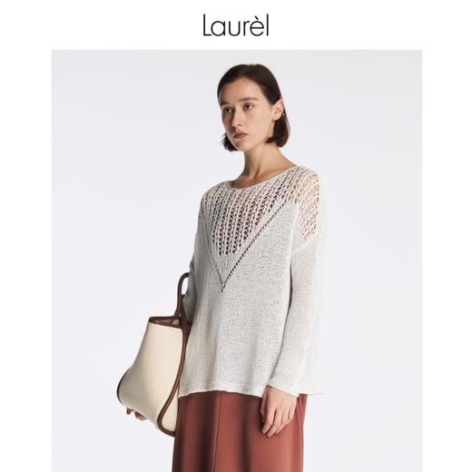 Laurel劳芮23春夏 经典带子纱镂空针织衫LWL342M08200 商品图9