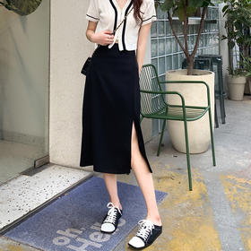 【显瘦小心机❗️藏肉修身半身裙】不规则半身裙，新款高腰小众黑色小个子A字中长款裙子