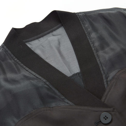 谜底2023夏季新款复古质感舒适收腰显瘦短袖拼接连衣裙235ML6044 商品图3