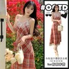 【新款2023夏季法式复古】超甜美吊带连衣裙女 蕾丝花边格子中长裙气质裙子潮 商品缩略图3
