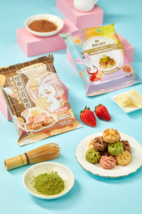 【AKOKO手工冰淇淋小花曲奇68g*5袋超值尝鲜装】 轻装上阵 美味随享 商品图2