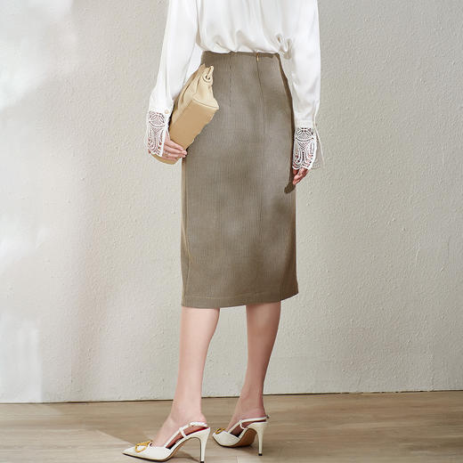 剩S/M/XL 芳外【开衩一步裙】秋季开衩一步裙知性气质包臀半截裙 商品图4