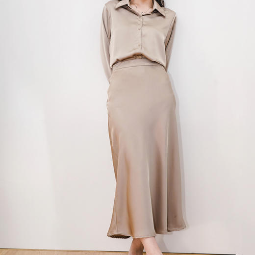 Avann醋酸感缎面鱼尾半裙23211 商品图7