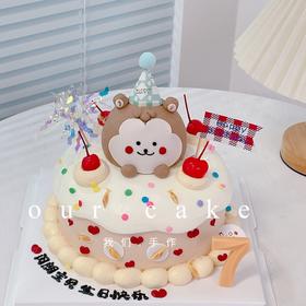 小猴子立体小动物蛋糕（-低糖处理无添加