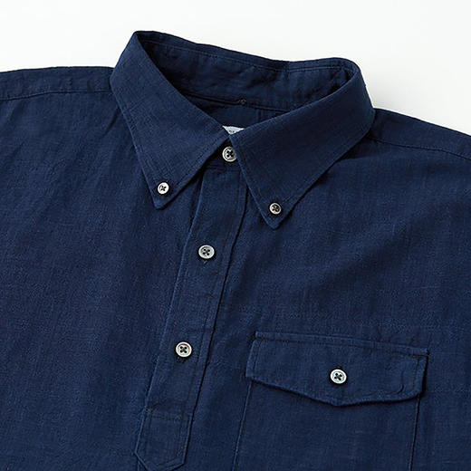 Engineered Garments Popover BD Shirt  EG蓝染复古短袖工装衬衫 商品图1