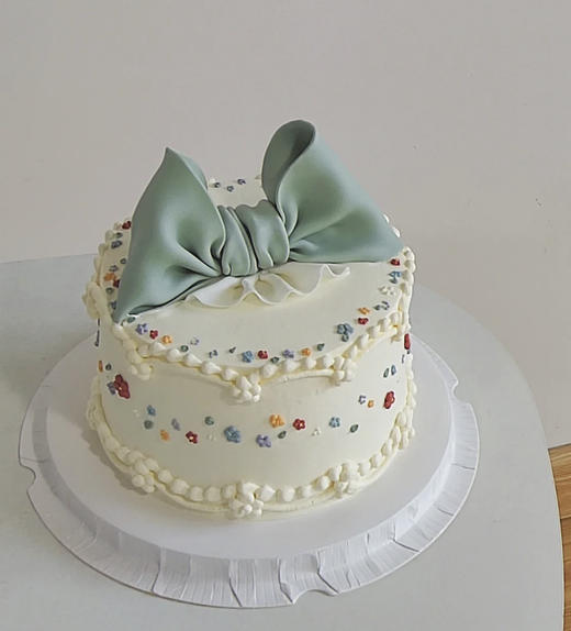 浅蓝刺绣蝴蝶结 | 昔果 商品图0