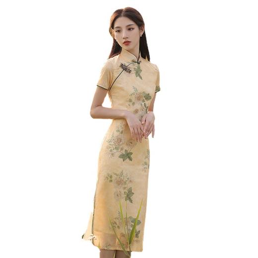 【旗袍精髓，改良国风】2023款夏GAO级感 复古收腰 盘扣连衣裙 一袭佳丽 显示独特风采 穿上就是一副新颖典雅的画卷 穿出优雅大方的气质！ 商品图5