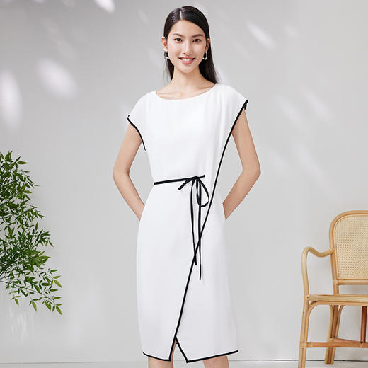EITIE爱特爱夏季新款时尚飞袖收腰显瘦通勤百搭连衣裙7007716 商品图2