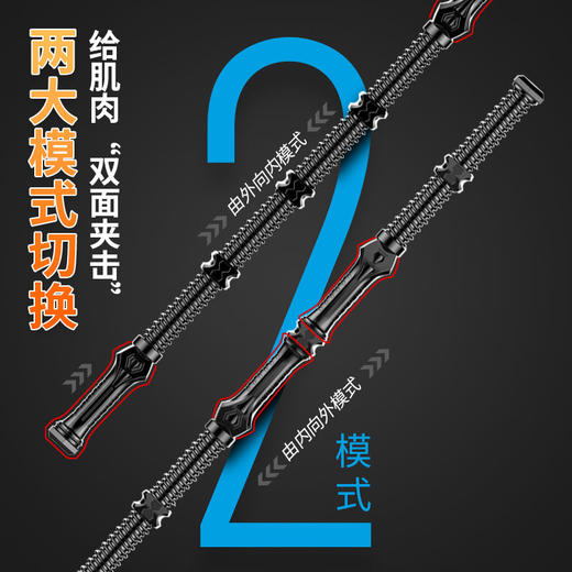 臂力器可调节拉力器胸肌腹肌家用健身训练器材臂力棒握力器80kg男 商品图1
