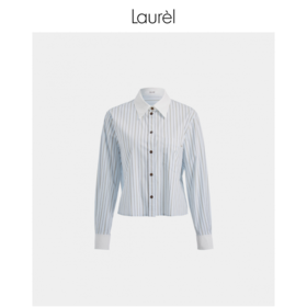 Laurel劳芮23春夏截短提花条纹衬衫LWL341C04400