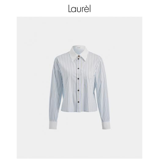 Laurel劳芮23春夏截短提花条纹衬衫LWL341C04400 商品图0
