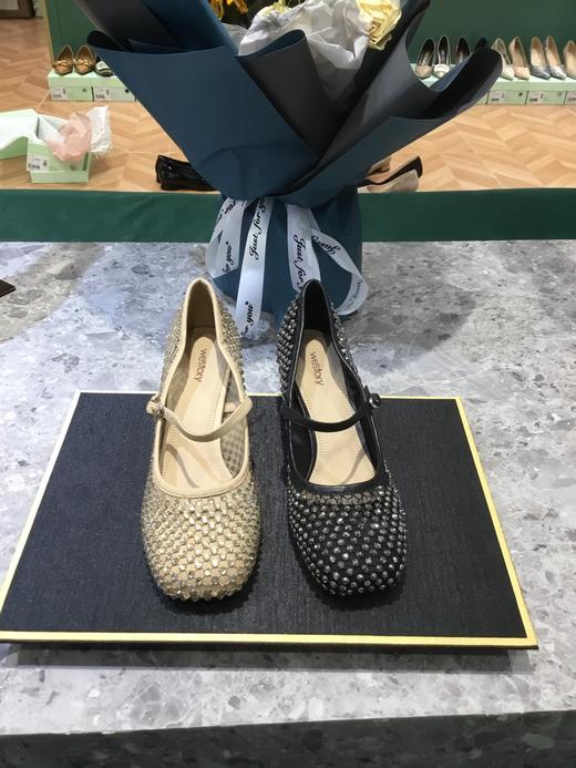 westory一字扣平底镶钻百搭单鞋72461 商品图1