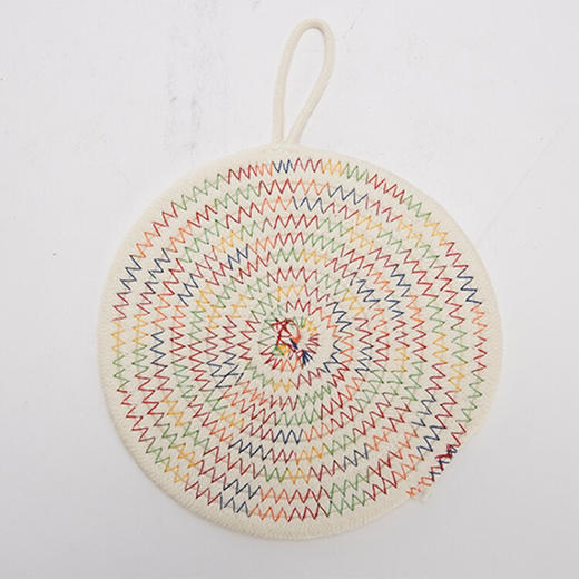 编织锅垫 七彩 约18*18*0.7cm 商品图0