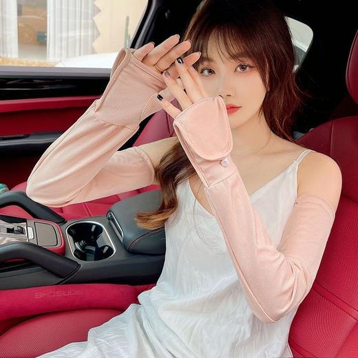 大码宽松手套防晒袖套女款夏季防紫外线时尚冰丝手袖骑行开车 商品图4