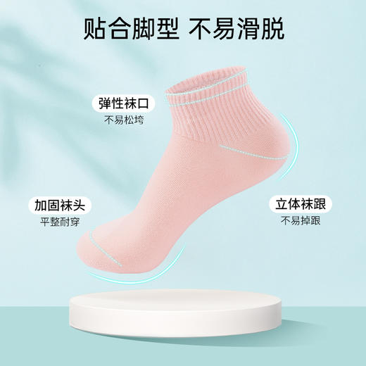雅黛丽袜子女短袜棉春夏舒适亲肤高弹透气马卡龙色系5双装 商品图3