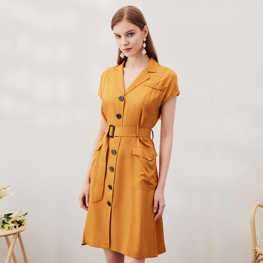 EITIE爱特爱通勤百搭工装裙收腰中长裙6607313连衣裙 商品图1