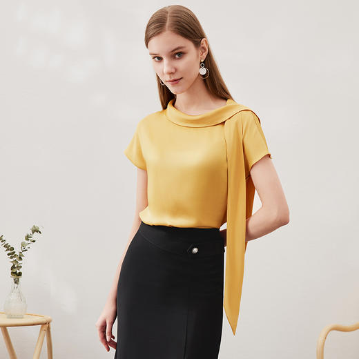EITIE爱特爱夏季新品通勤百搭简约优雅小上衣7013702 商品图7