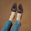 优雅百搭，头层牛皮+马毛粗跟单鞋DJC-843 商品缩略图1