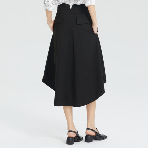 谜底2023夏季简洁优雅双排扣前短后长高腰A型外搭半裙235MB6015 商品图2