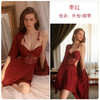 【法式浪漫】瑰若性感深V法式吊带睡衣 缎面露背 系带外袍 家居服套装 商品缩略图7