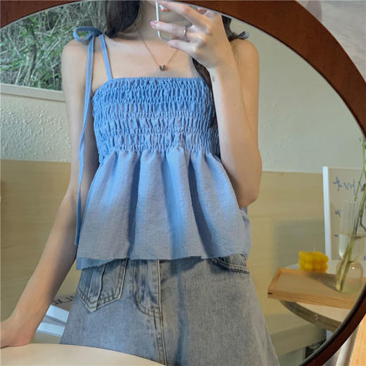 【甜美小清新❗️吊带上衣女夏】时尚设计感十足，俏皮可爱，简约设计感，透出性感又不失端庄，gao级显气质，，设计感小众外穿超火网红爆款减龄无袖背心 商品图7