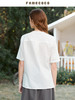 famecoco范可儿立领套头白衬衣女春夏季新款短袖下摆开叉上衣FAB3BD008 商品缩略图3