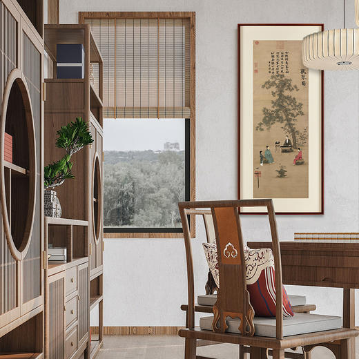 赵佶《听琴图》 博物馆原版复刻画 精品实木立体双层框（付款后15天发货） 商品图2