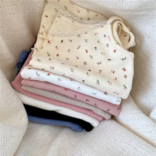 【性感迷人❗️夏季新款少女小吊带】柔美又贴身，清新可爱，精致动人，日系风格，温柔甜美，内搭蕾丝碎花背心外穿上衣服女装 商品图1