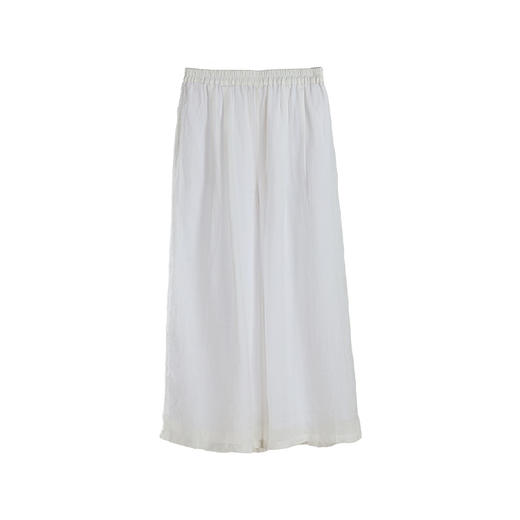 * 绽放196朵/双层松紧腰白色仙女阔腿裤 商品图4
