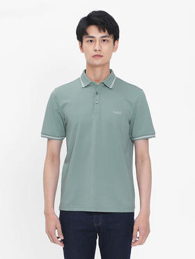 callisto浅绿色天丝棉翻领T恤 SRTSS066C