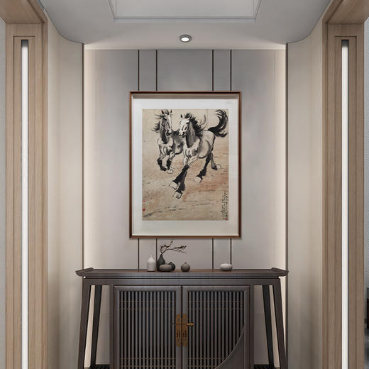 徐悲鸿《奔马图》 博物馆原版复刻画 精品实木卡纸框（付款后15天发货） 商品图2
