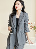 剩S/M/XL/XXL 米思阳2026春季新款时尚气质通勤OL西装经典灰色长袖西服女3434 商品缩略图1