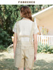 Famecoco范可儿不对称背带裤女夏季新款设计感休闲五分阔脚裤FAB3GF003 商品缩略图3