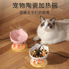 【宠物用品】恒温陶瓷宠物碗高脚护颈猫耳碗猫 商品缩略图1