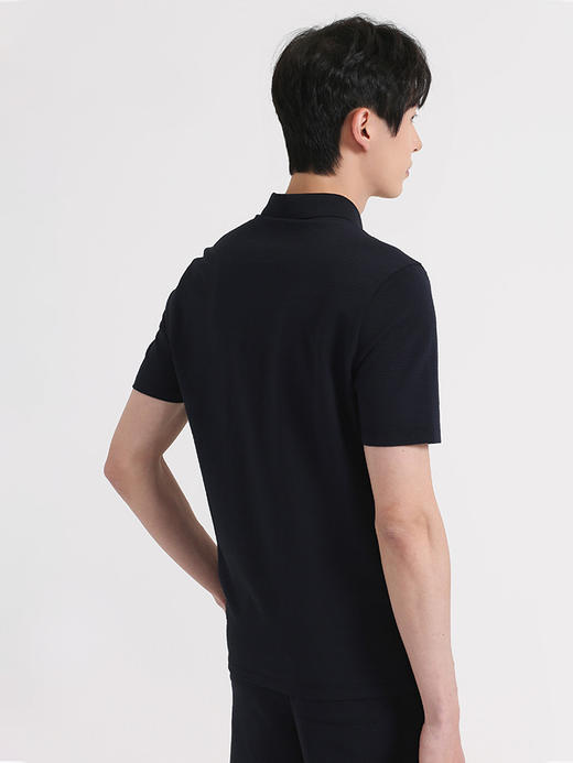 callisto藏青棉混纺短袖翻领T恤 SSTSS118C 商品图1