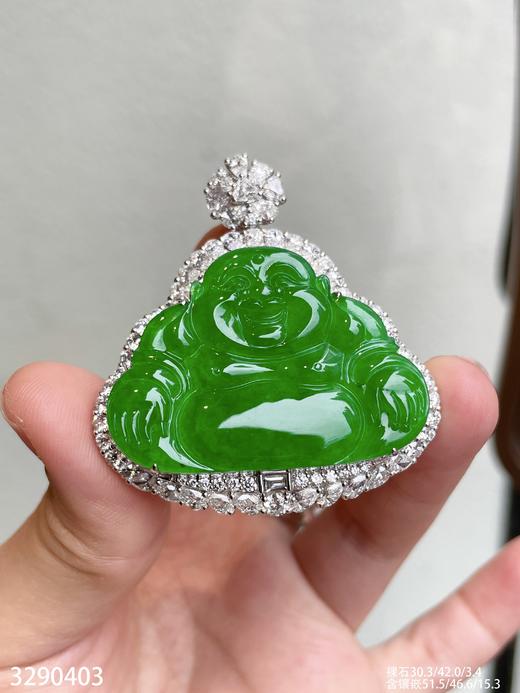 老坑冰艳绿佛公吊坠【3290403】具体价格微信咨询 商品图3