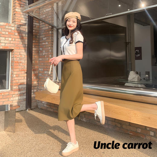 【高腰显瘦显高❗️穿出气质】黑色半身裙，夏季a字长裙新款小个子高腰chic裙子设计感小众 商品图0