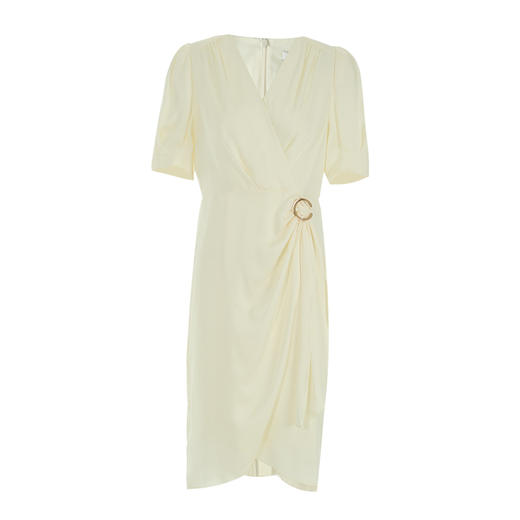 VIMAGE纬漫纪夏季新品纯色百搭洋气褶皱收腰连衣裙V1907527 商品图6